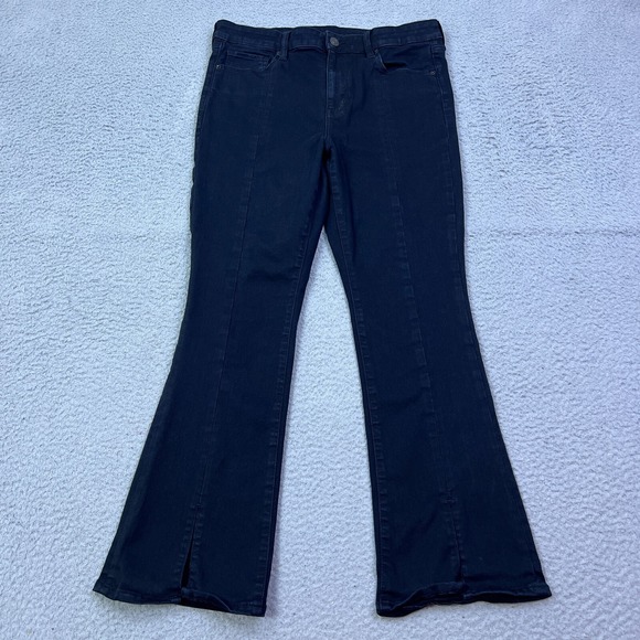 American Eagle Hi-Rise Skinny Kick Jeans Womens 14P Short Black Denim Stretch - Picture 1 of 15